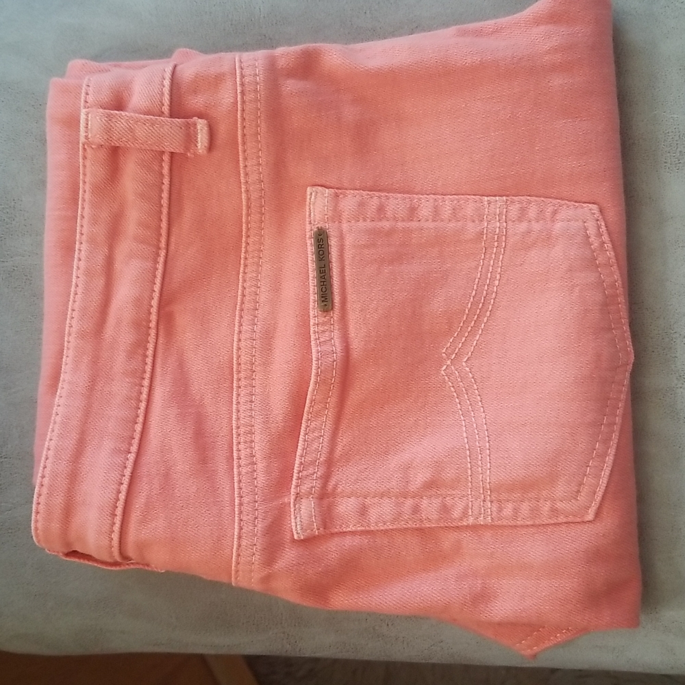 Michael Kors Straight Leg Jeans in Coral Pink